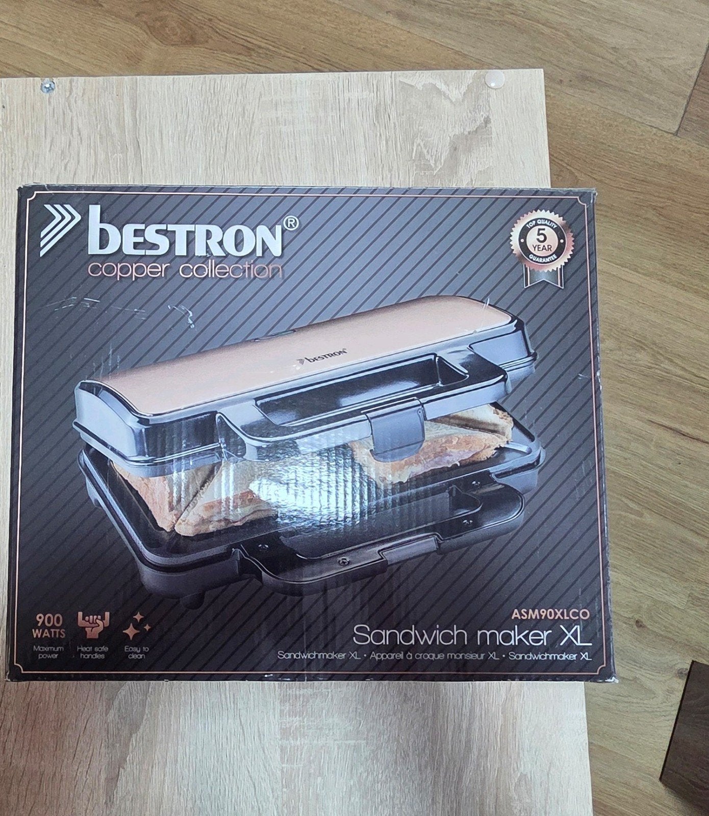 Bestron Sandwichmaker XL - Nieuw in doos, Ophalen of Verzenden, Nieuw