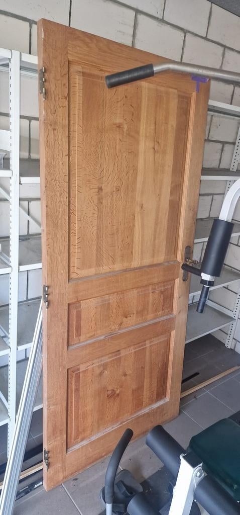 Massief eiken deur (binnendeur), 2 stuks, Ophalen, Binnendeur, 200 tot 215 cm