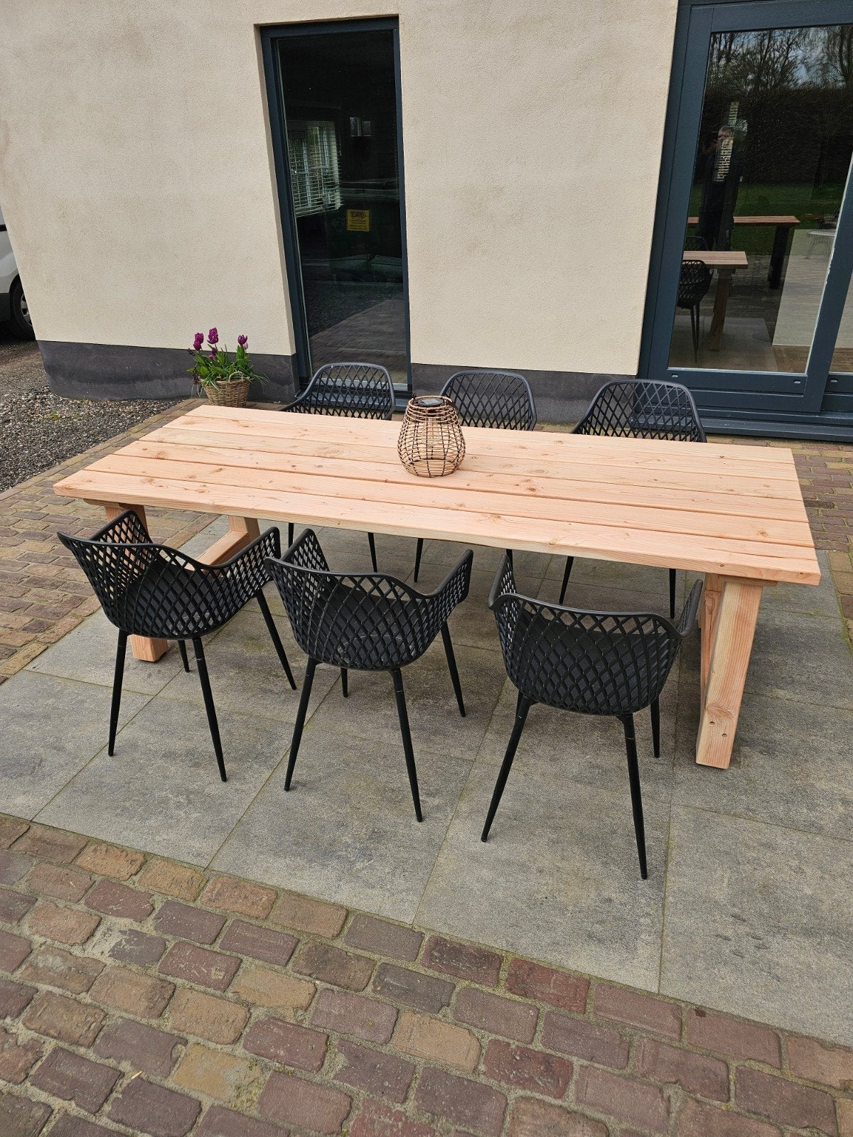 Eettafel douglas, Ophalen, Rechthoekig, Hout
