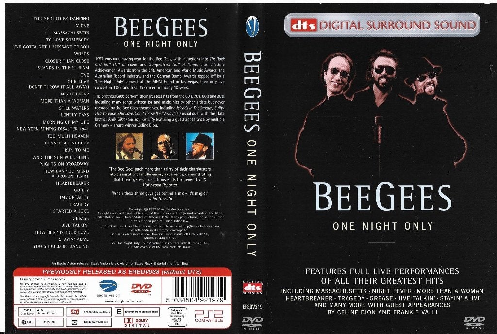 Bee Gees DVD, Alle leeftijden, Ophalen of Verzenden, Zo goed als nieuw, Muziekvideo's