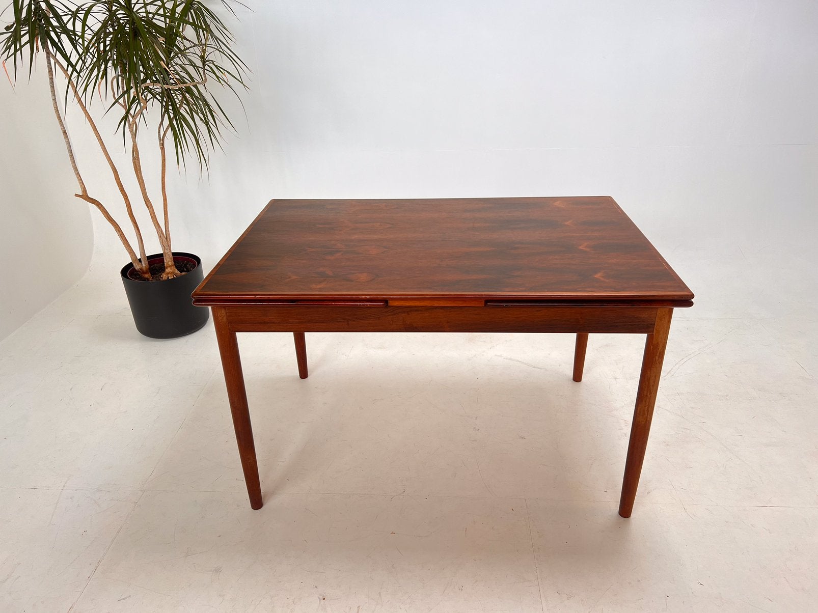 Vintage jaren 60 Palisander uitschuif tafel., Ophalen of Verzenden, Zo goed als nieuw, Rechthoekig, 50 tot 100 cm