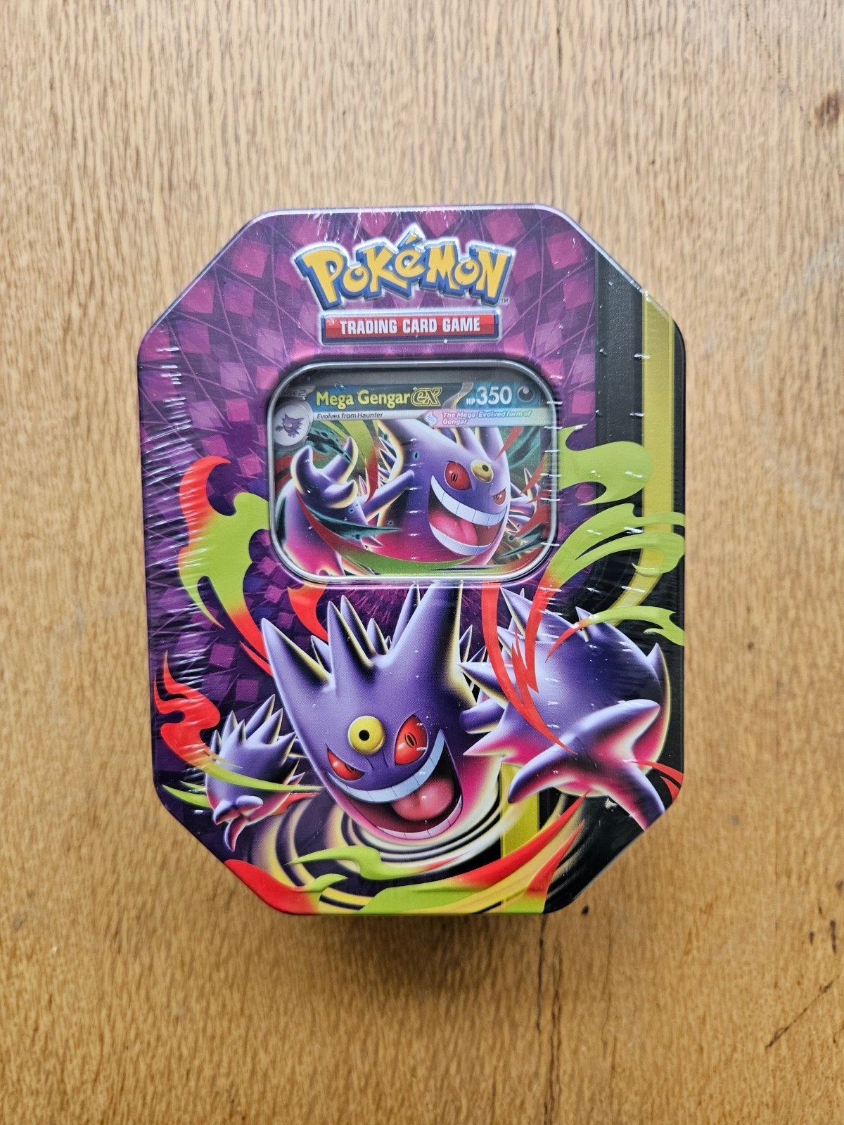 Pokémon Mega Moonlit ex tin Mega Gengar ex, Ophalen of Verzenden, Nieuw, Overige typen, Foil