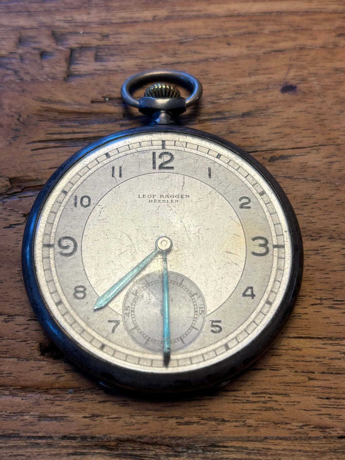 Zilveren zakhorloge Leof Baggen Heerlen Staatsmijnen 1918-19, Ophalen of Verzenden