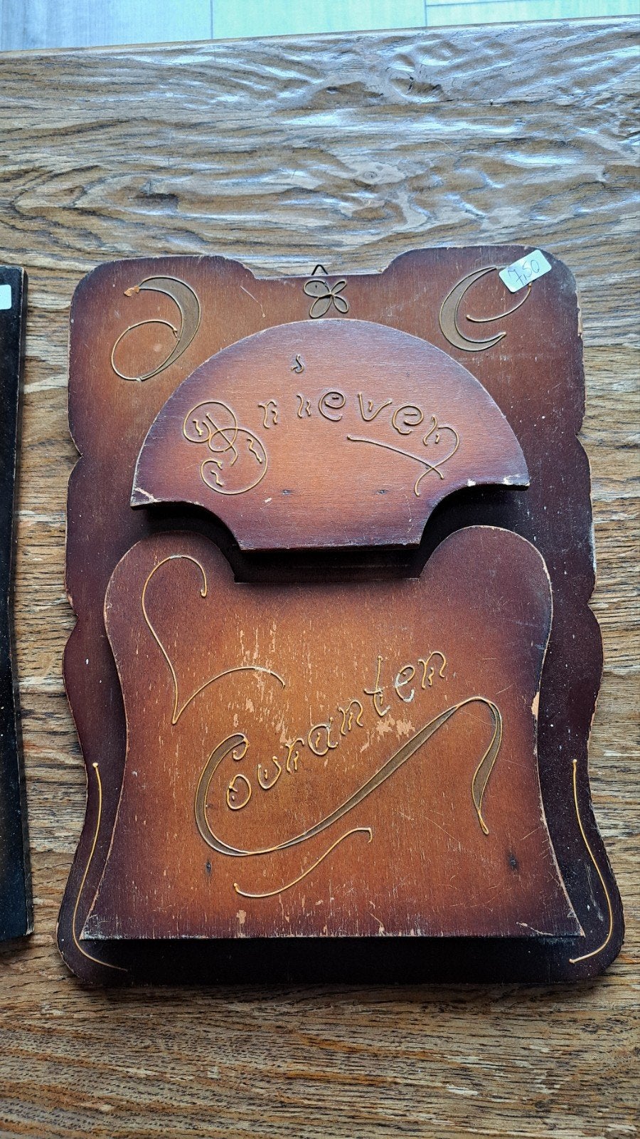 Antieke Houten Brieven- en Krantenhouder, Ophalen of Verzenden