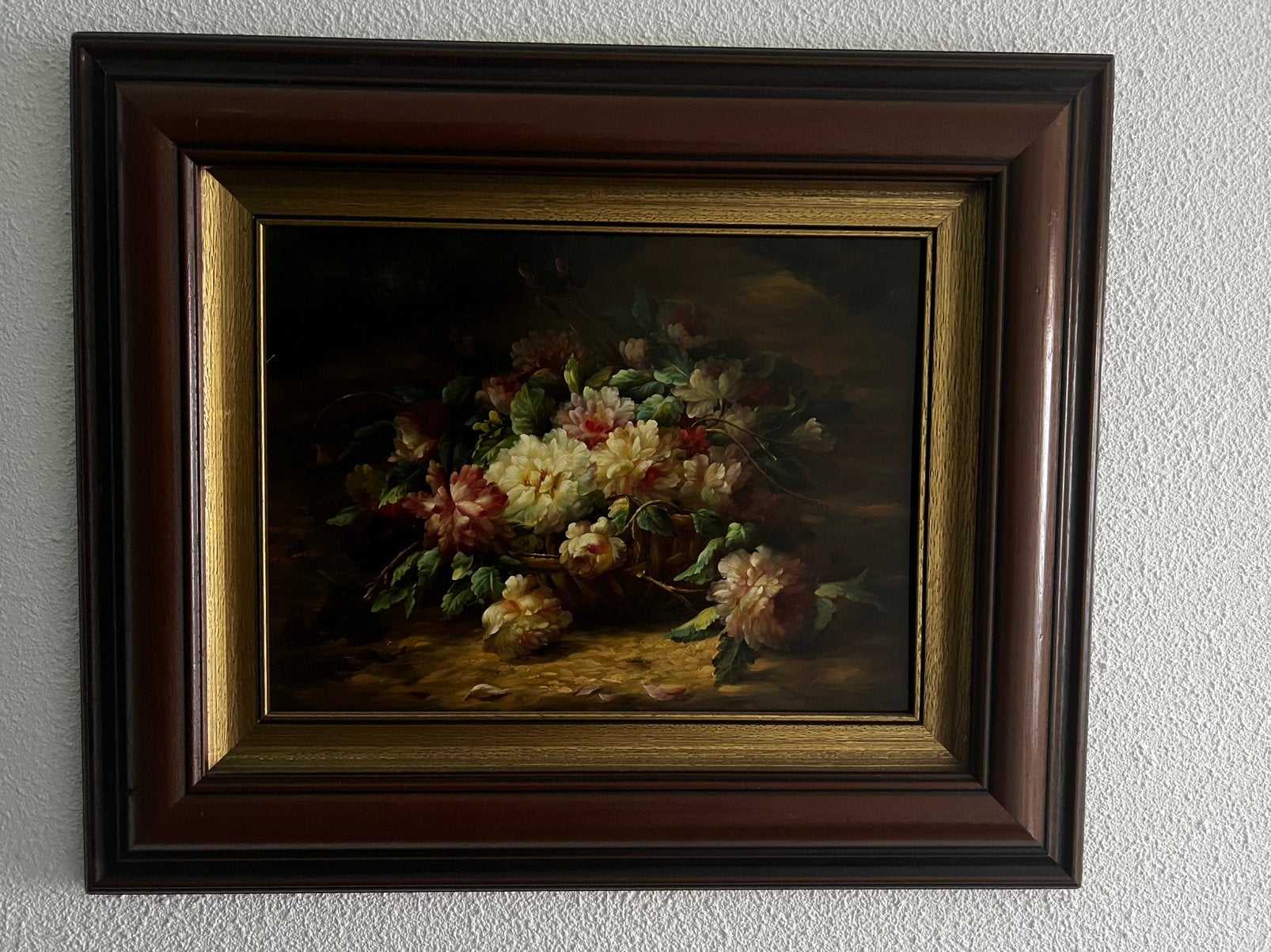Antiek olieverf schilderij De Bruin c 1900, Antiek en Kunst, Paneel, Stilleven, Ophalen of Verzenden, Olieverf