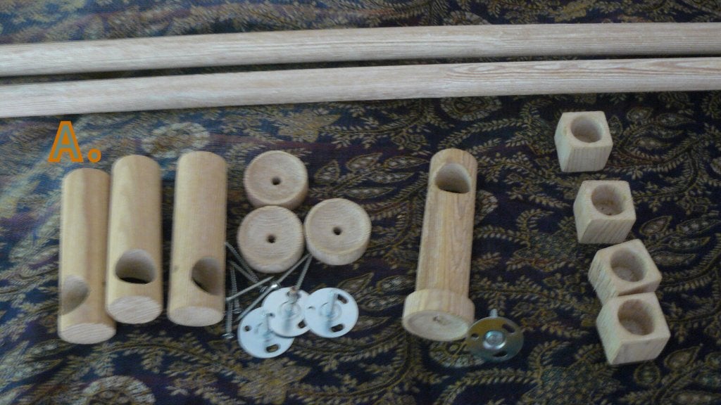 Gordijnroedes, steunen en veel ringen, Ophalen, Hout