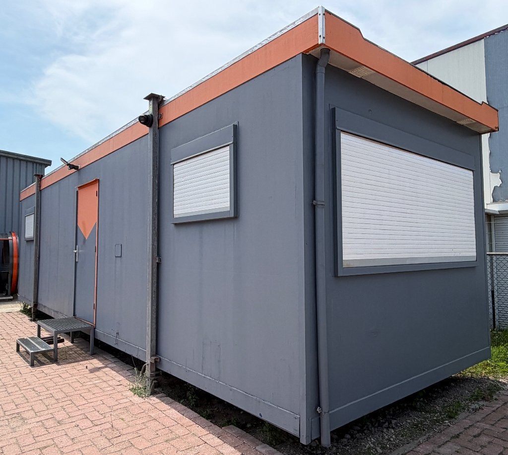 Kantoorunit/bouwkeet 10x3 met airco keuken toilet rolluiken, Ophalen
