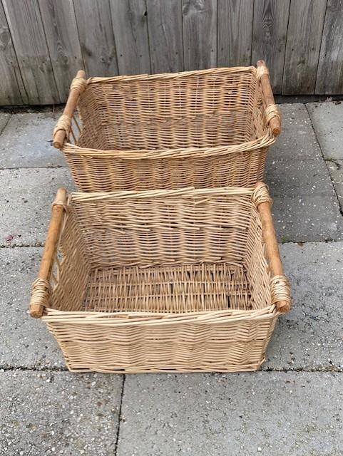 Te Koop: 2x rieten manden, Gebruikt, Mand, Ophalen of Verzenden, Riet