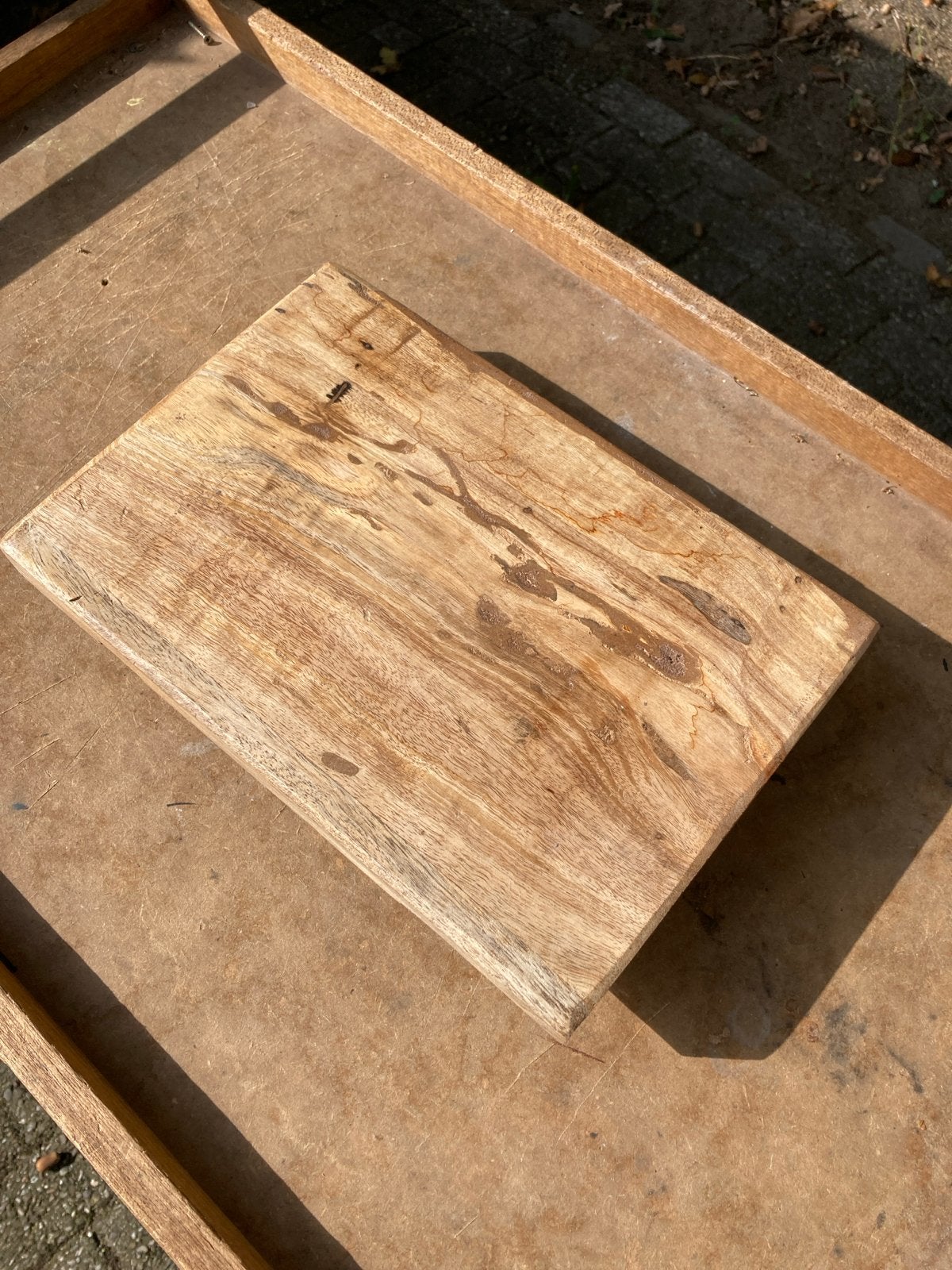Houten dienblad/decoratieplank van mangohout, Huis en Inrichting, Hout, Gebruikt, Ophalen of Verzenden, Landelijk
