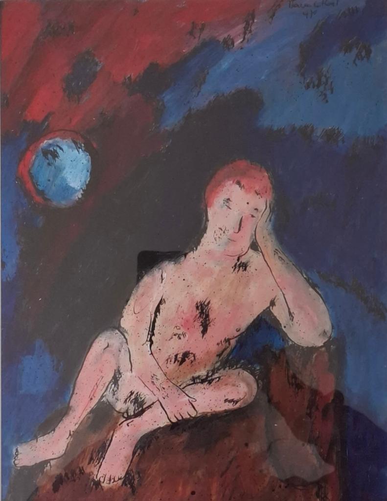 Theo van der Horst (1921-2003),470. Olie/papier.  51/60 cm., Antiek en Kunst, Ophalen