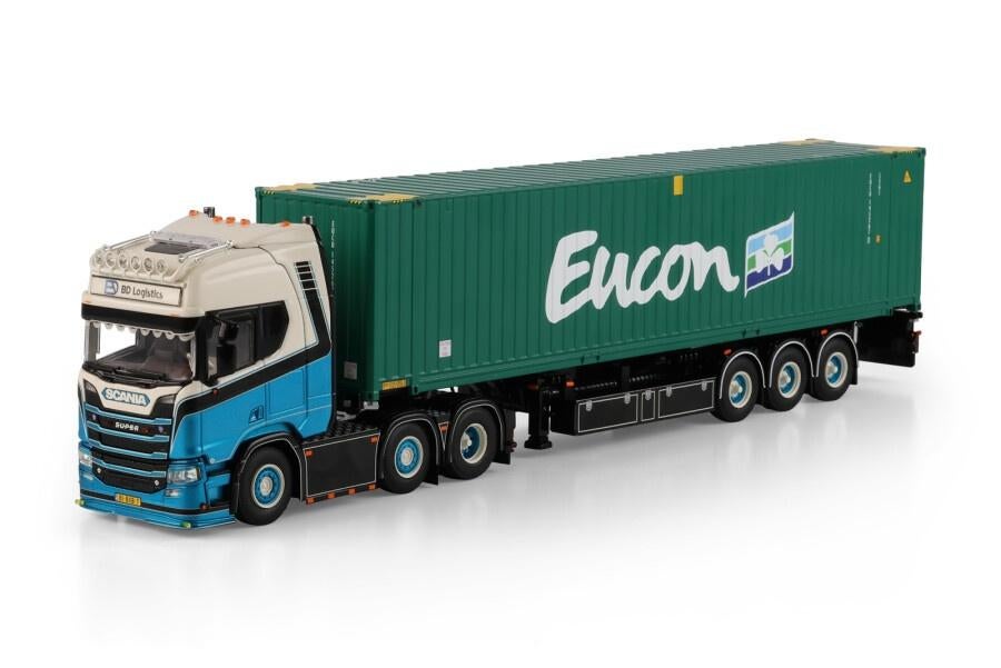 WSI SCANIA R 6X2 FLEX CONTAINER TRAILER BD LOGISTICS  NEW, Ophalen of Verzenden, Nieuw, Bus of Vrachtwagen, Wsi