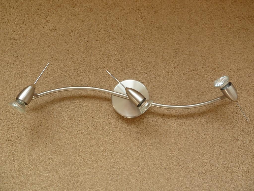 Ikea Leding plafondlamp RVS 3 spots, Ophalen of Verzenden, Zo goed als nieuw