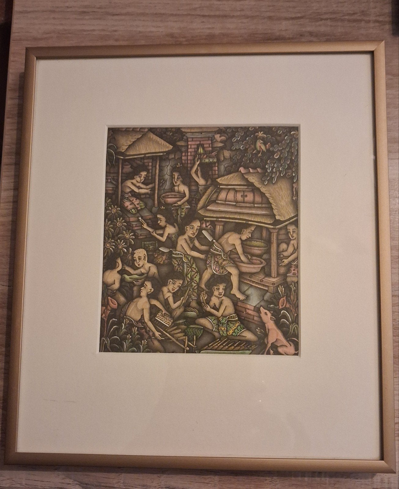Schilderij uit Ubud Bali, Ophalen of Verzenden, 25 cm, 22 cm
