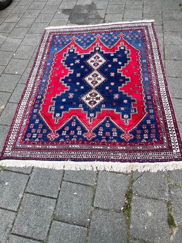 Vintage Prachtig handgeknoopt Perzisch tapijt - Oude Reimer, Gebruikt, 100 tot 150 cm, Rechthoekig, Rood