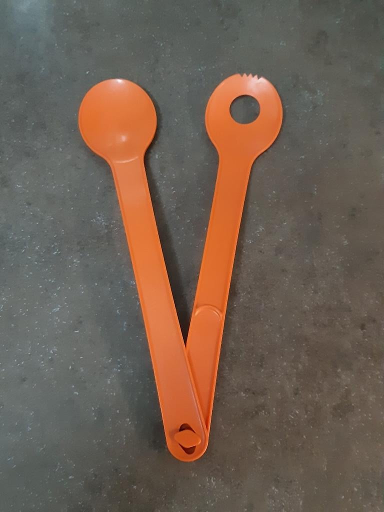 Tupperware oranje sla couvert / bestek, Ophalen of Verzenden, Oranje, Schaal