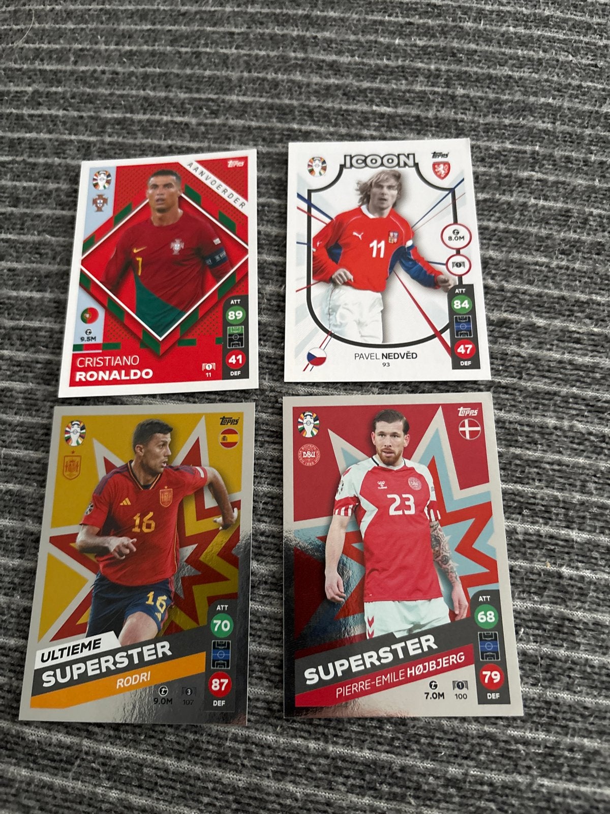 Topps Euro 2024 Speciale Kaarten - Ronaldo, Rodri, Nedved, Verzamelen, Sportartikelen en Voetbal, Ophalen of Verzenden, Nieuw