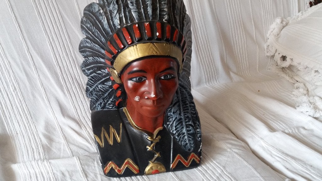 indiaan gips bust, Ophalen of Verzenden, Gebruikt, Mens