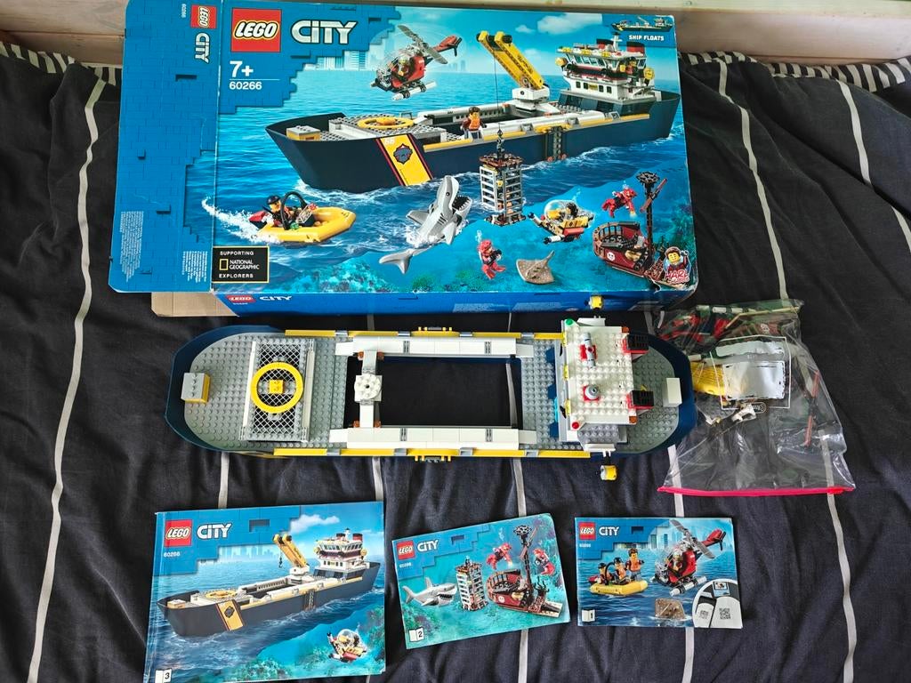 Lego oceaan onderzoek schip 60266 vrijwel compleet, Lego, Ophalen of Verzenden, Compleet, Complete set