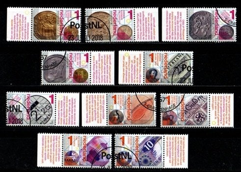 Nederland nr. 3668-3677 Spraakmakend geld gestempeld, Postzegels en Munten, Postzegels | Nederland, Verzenden, Na 1940, Gestempeld