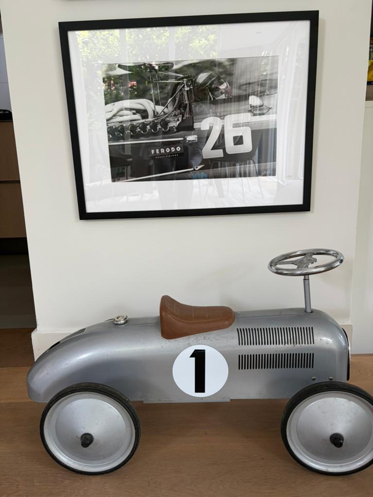 Retro zilveren loopauto, Kinderen en Baby's, Speelgoed | Buiten | Voertuigen en Loopfietsen, Zo goed als nieuw, Loopfiets, Ophalen