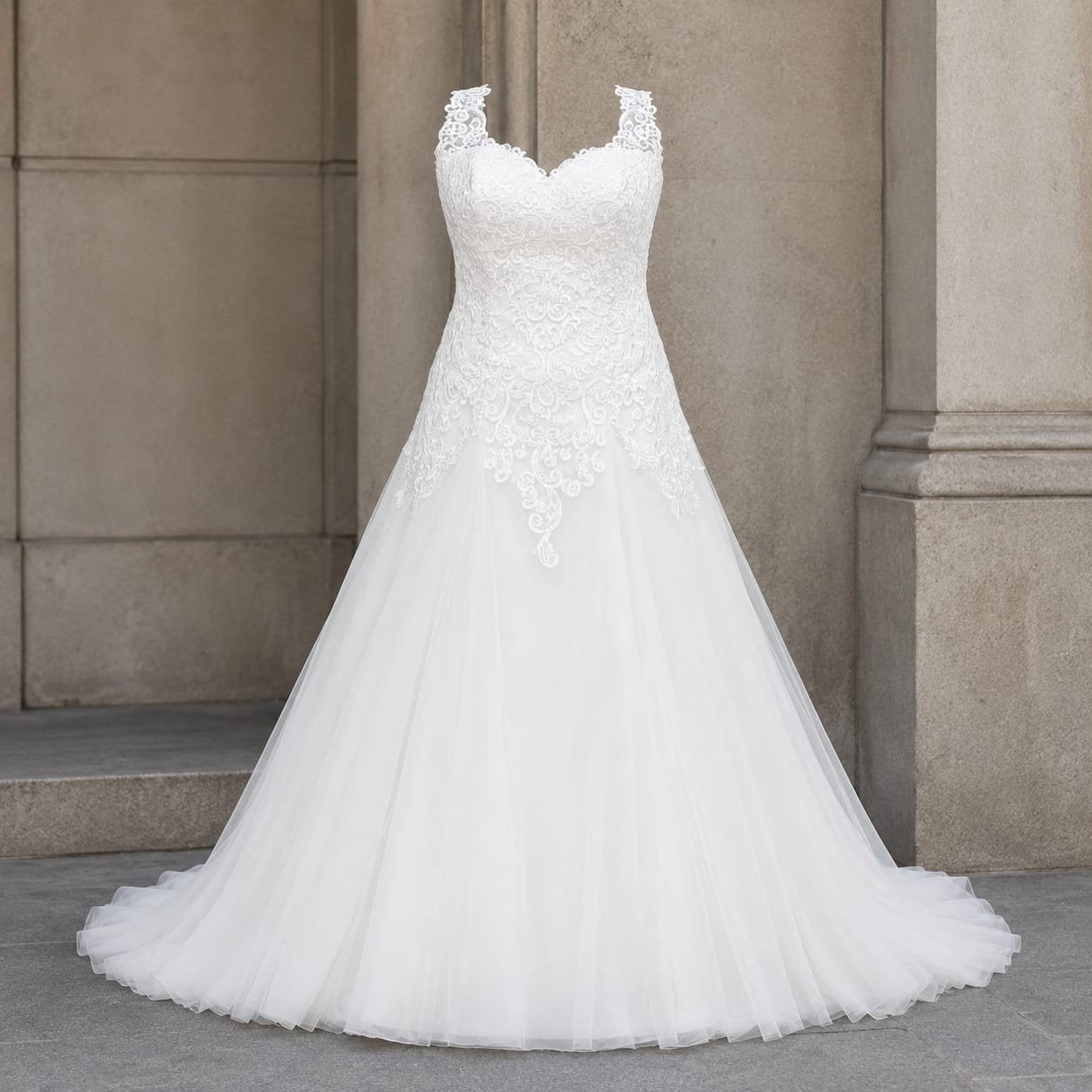 Anna Sorrano Trouwjurk Fit & Flair met Kant en Tule, Ophalen of Verzenden
