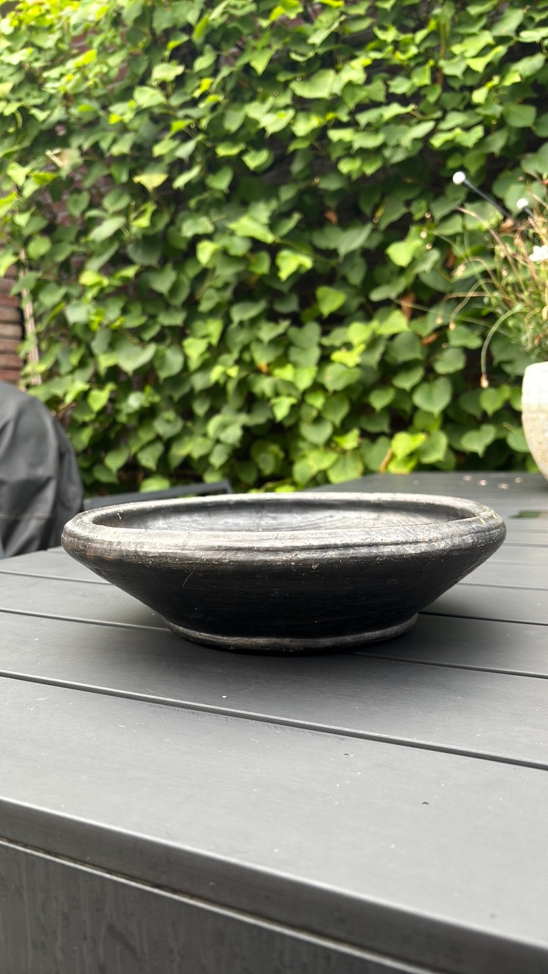 Grijze stenen schaal 28 cm, Ophalen, Gebruikt, Schaal, Rond