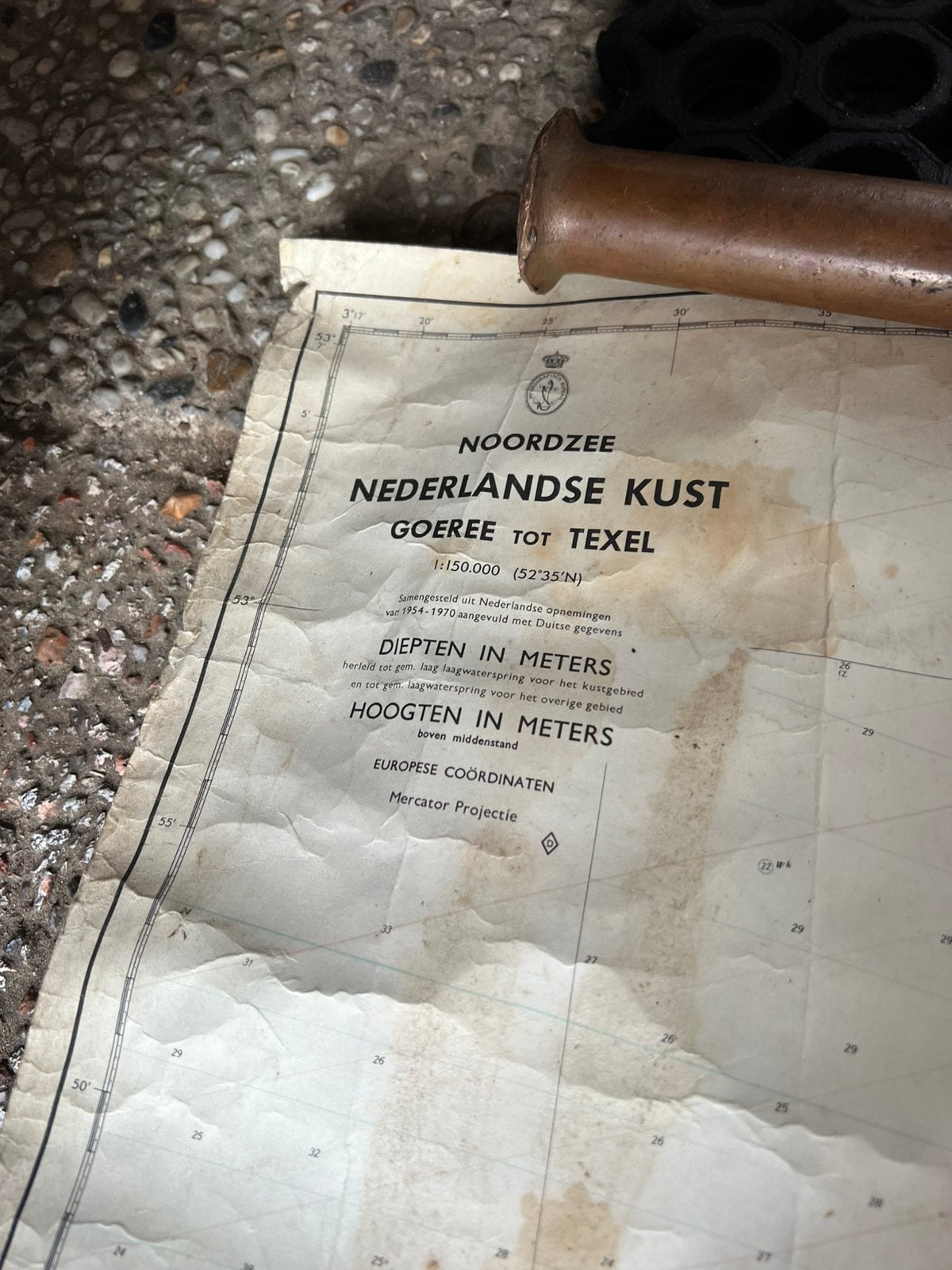 Waterkaart Nl kust 1962, Ophalen of Verzenden, Gebruikt, Overige typen