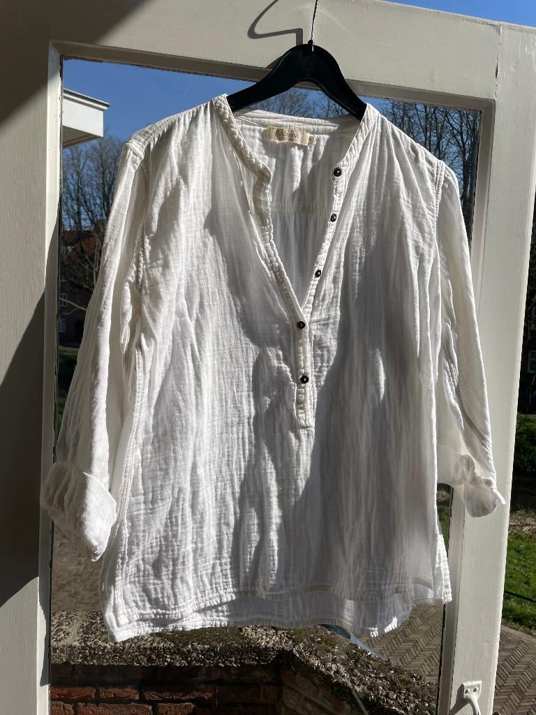 witte blouse Rabens Saloner mt S M wafelkatoen, Verzenden, Wit, Rabens Saloner, Maat 36 (S)