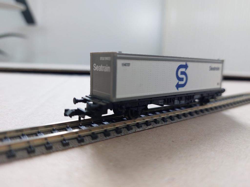 Fleischmann Piccolo Seatrain Containervagon 8240, Hobby en Vrije tijd, Modeltreinen | N-Spoor, Gebruikt, Gelijkstroom, Fleischmann