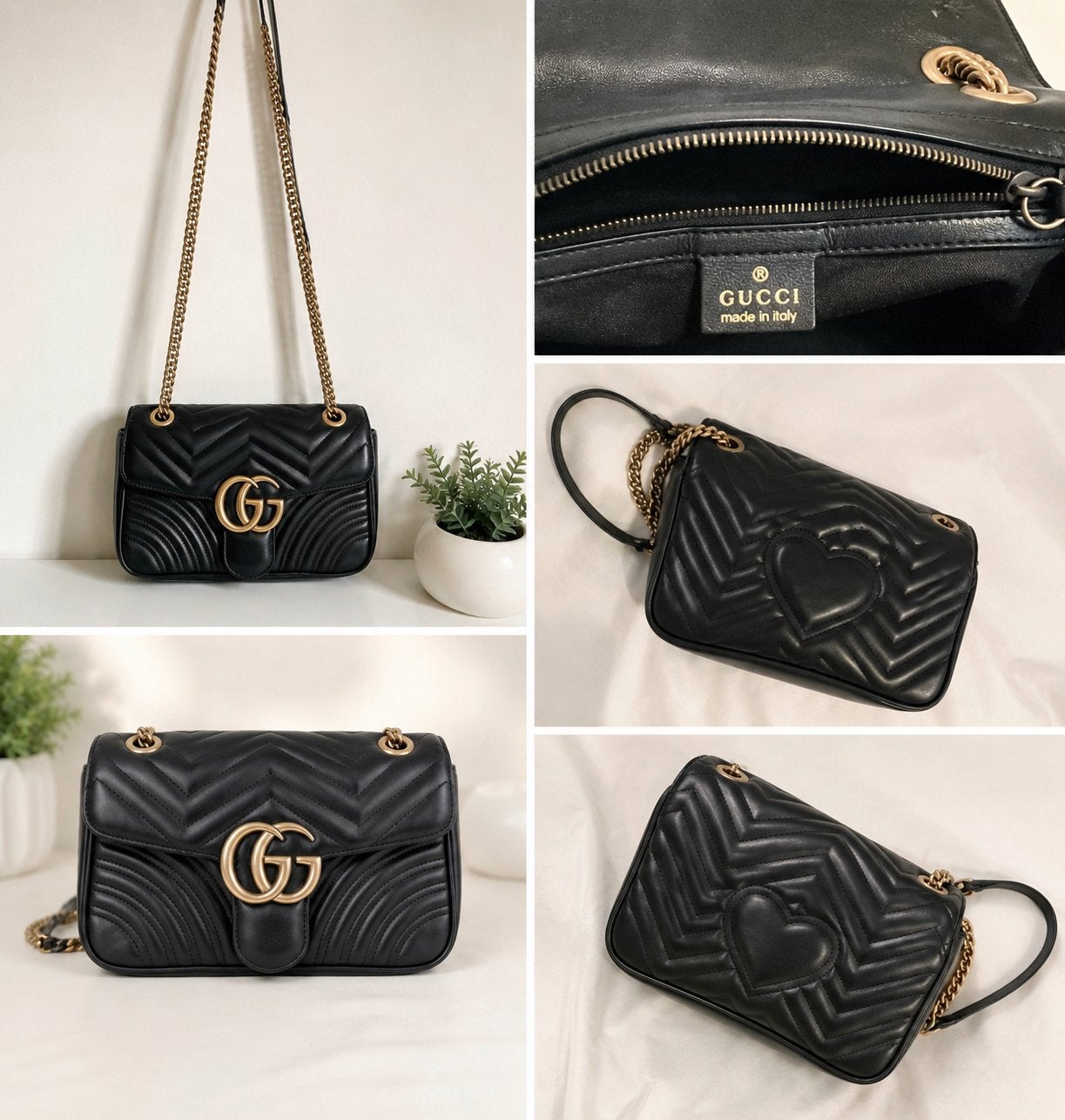 Gucci Marmont schoudertas zwart, Sieraden, Tassen en Uiterlijk, Tassen | Damestassen, Gebruikt, Schoudertasje, Zwart, Ophalen of Verzenden