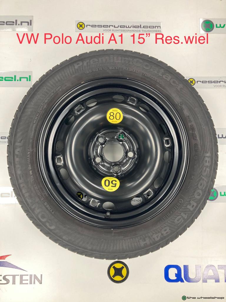 Reservewiel Thuiskomer VW Polo , Seat Ibiza , Skoda Fabia  1, Gebruikt, -, -, Banden en Velgen