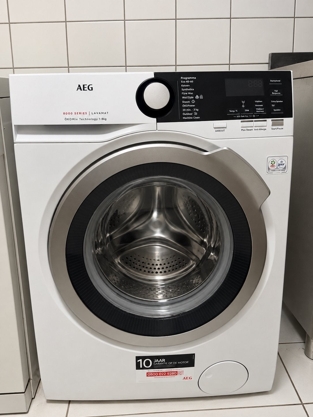 AEG Lavamat 8000 Series OKOMix 1-8kg Wasmachine, Ophalen, Zo goed als nieuw, 85 tot 90 cm, 1200 tot 1600 toeren