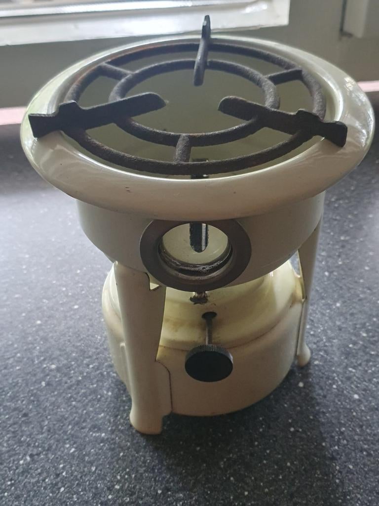 Antiek! Vintage Petroleumstel - Prachtig wit-crèmekleurig, Ophalen of Verzenden