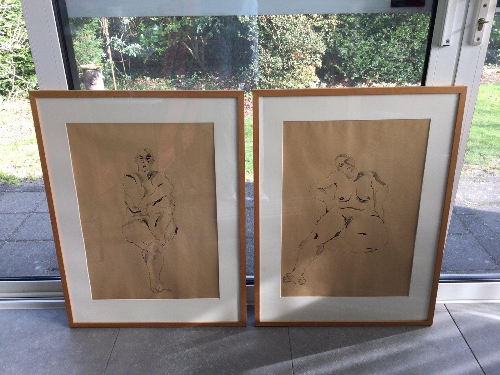 2 Fraaie aquarellen, naakten van man en vrouw!, Ophalen, Oorspronkelijke maker, Overige typen, Zo goed als nieuw
