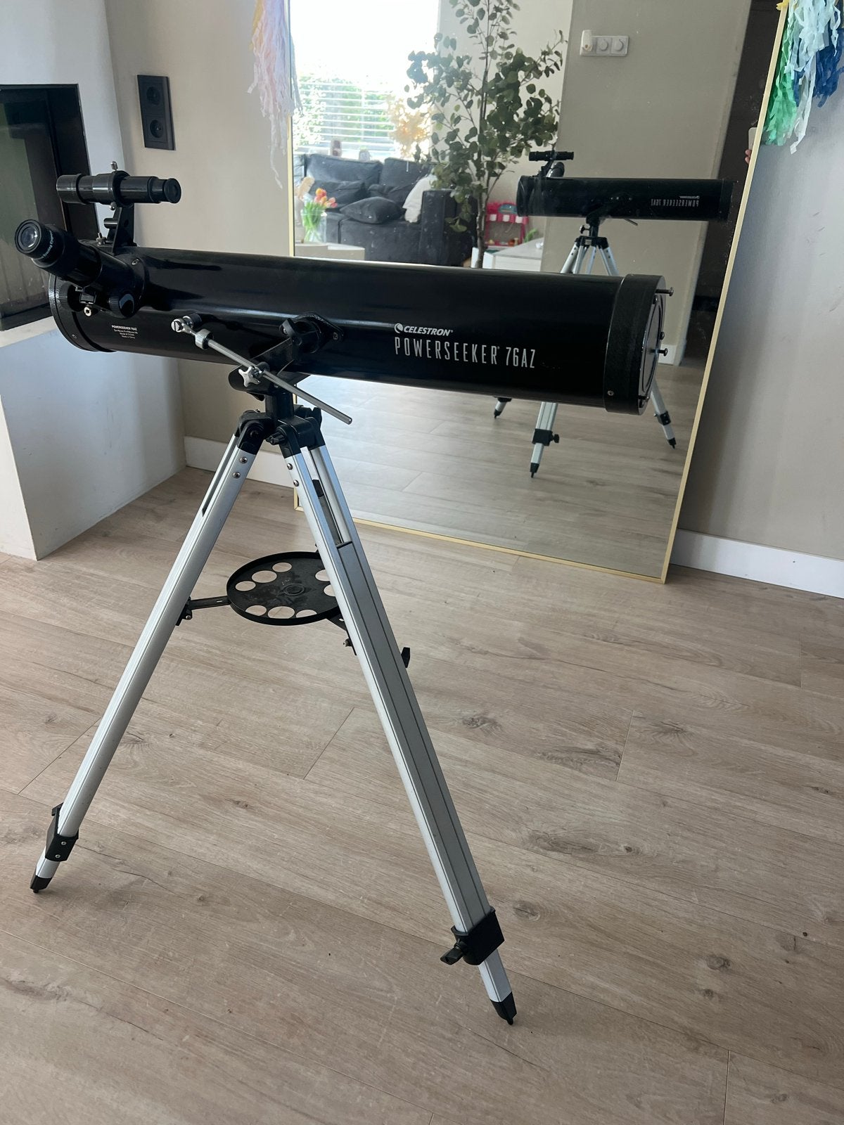 Celestron Powerseeker 76AZ Telescoop, Ophalen, Gebruikt, Met statief, Spiegeltelescoop (reflector)