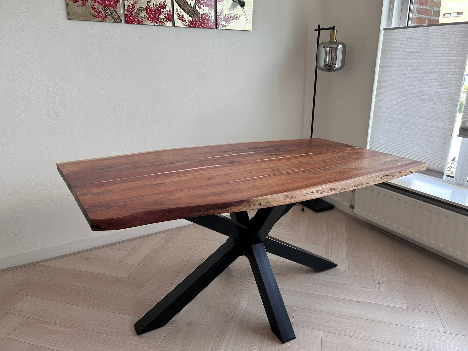 Living Edge eettafel massief acaciahout, Ophalen, 200 cm of meer, 50 tot 100 cm, Zo goed als nieuw