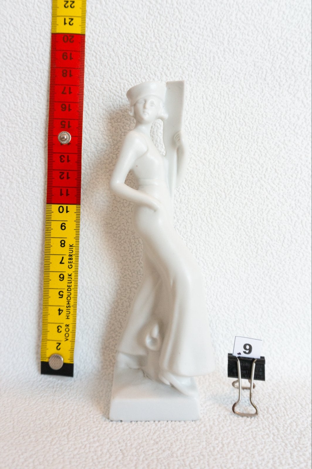 Vintage Art Deco porseleinen beeldje van dame, Ophalen, Zo goed als nieuw, Mens