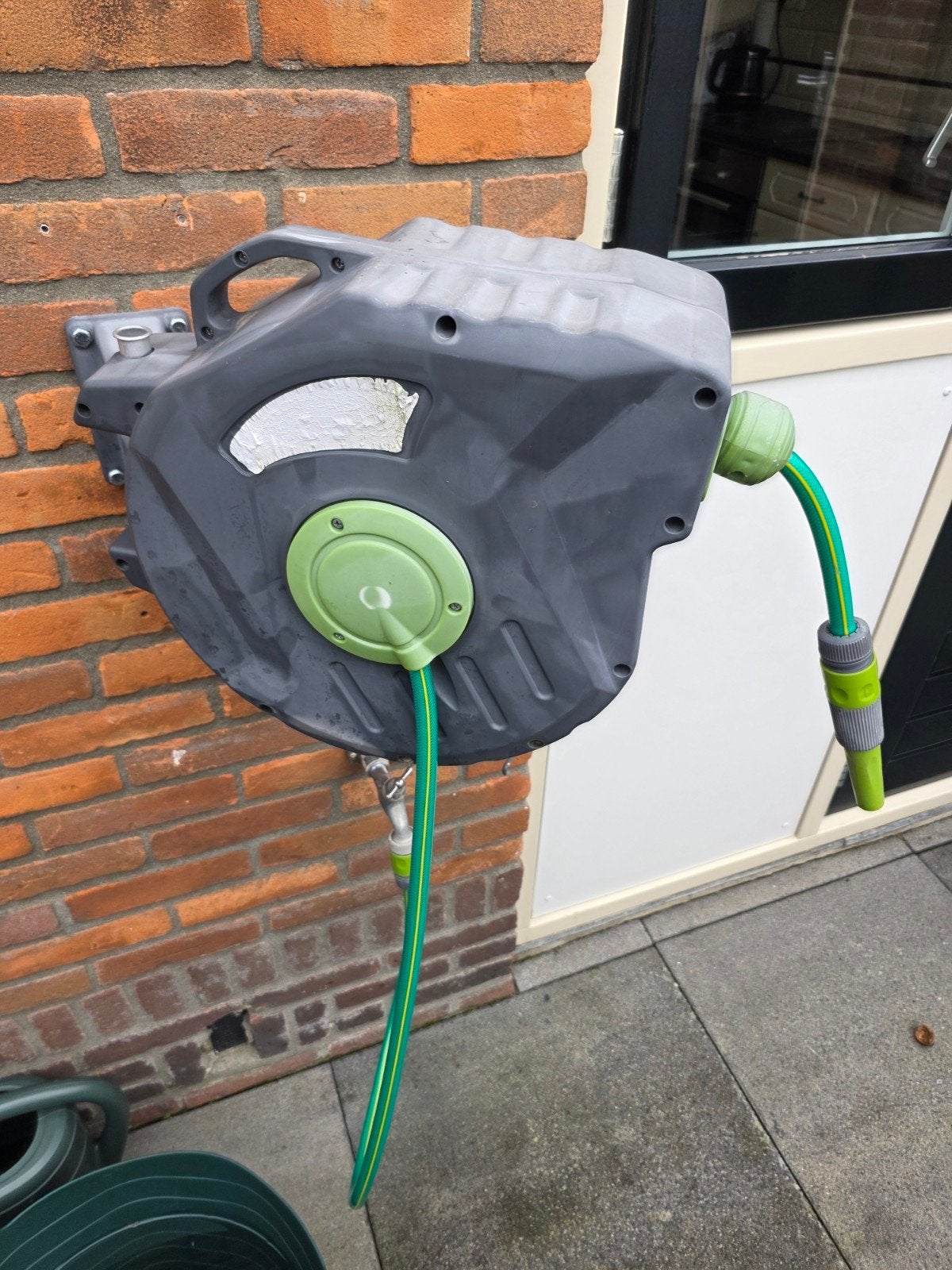 Automatische tuinslanghaspel met slang, Tuin en Terras, Ophalen, Gebruikt, Tuinslanghaspel
