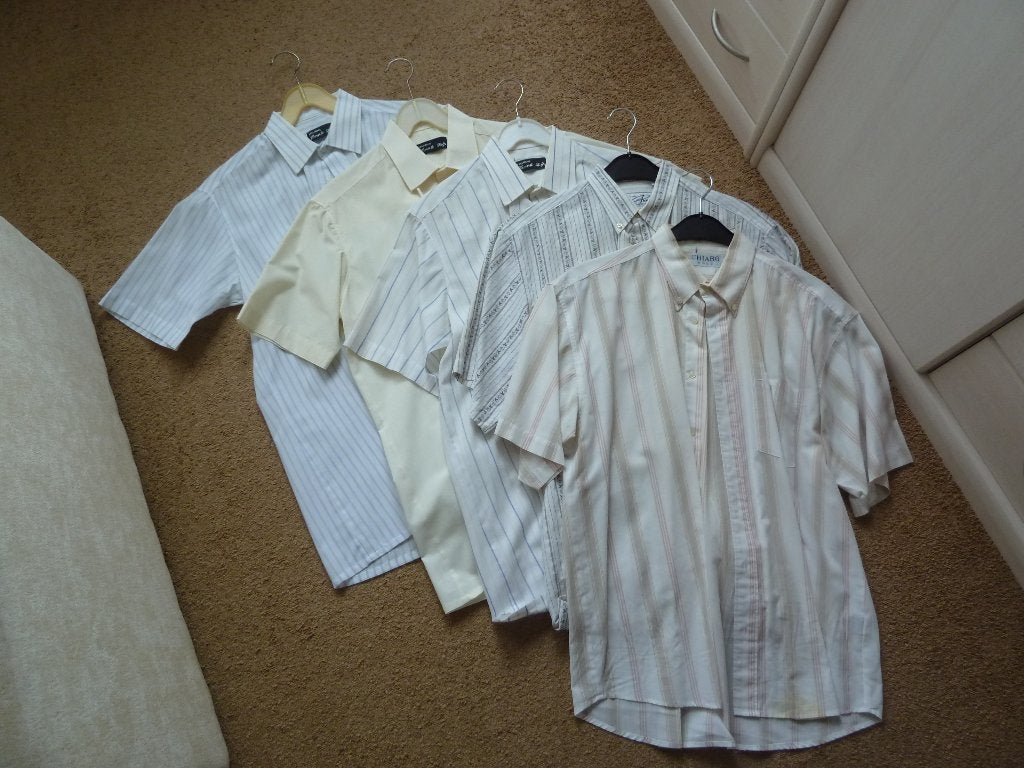 5 x Overhemd korte mouw maat M - L z.g.a.n., Kleding | Heren, Ophalen of Verzenden, Zo goed als nieuw, Overige kleuren, Halswijdte 41/42 (L)