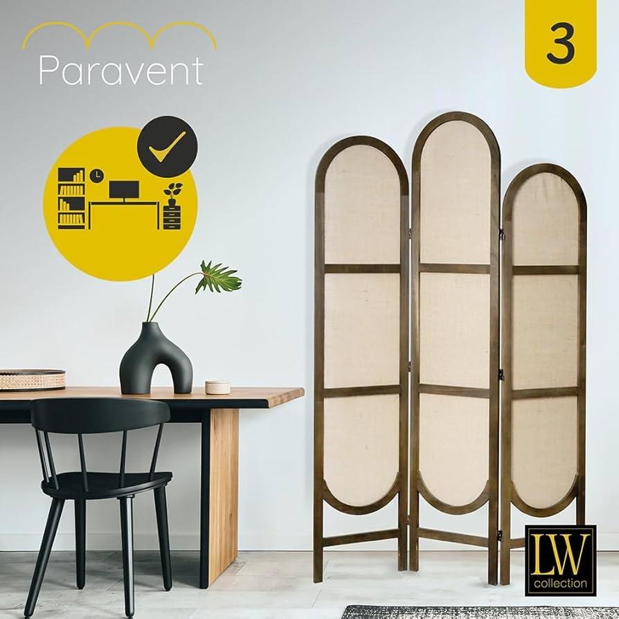Paravent Kamerscherm 3-delig Hout/Stof 170x120cm NIEUW, Nieuw, Ophalen of Verzenden, A, A