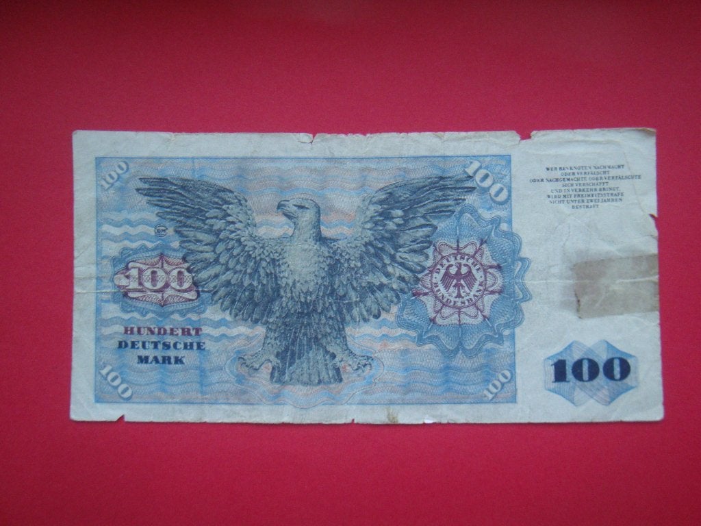 Kavel bankbiljet Duitsland 100 D-Mark 1970., Postzegels en Munten, Verzenden, Duitsland, Los biljet