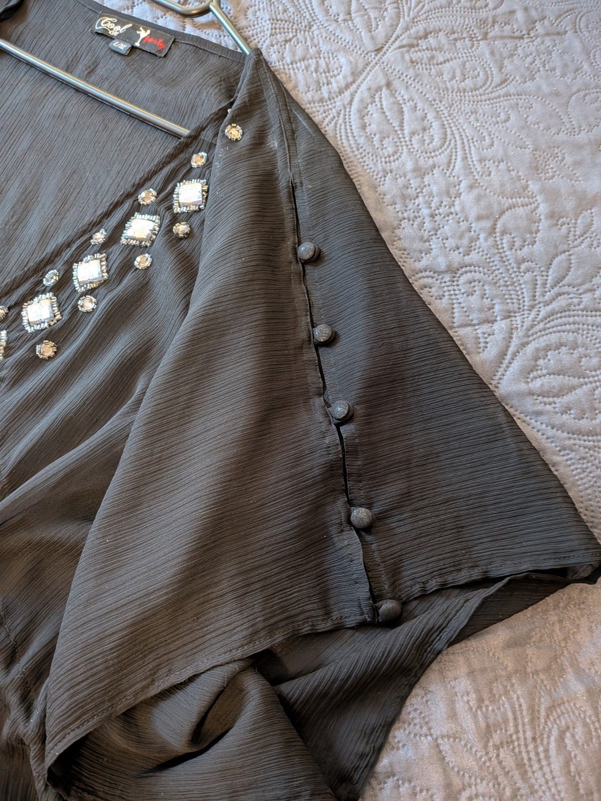 doorschijnende strandblouse, Ophalen of Verzenden, Zo goed als nieuw, Zwart