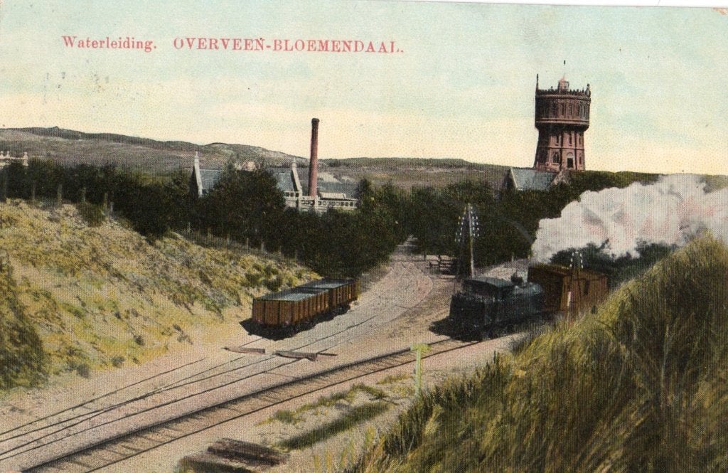 Overveen - Bloemendaal, Waterleiding met Locomotief. 7397, Ophalen of Verzenden, Voor 1920, Gelopen, Noord-Holland