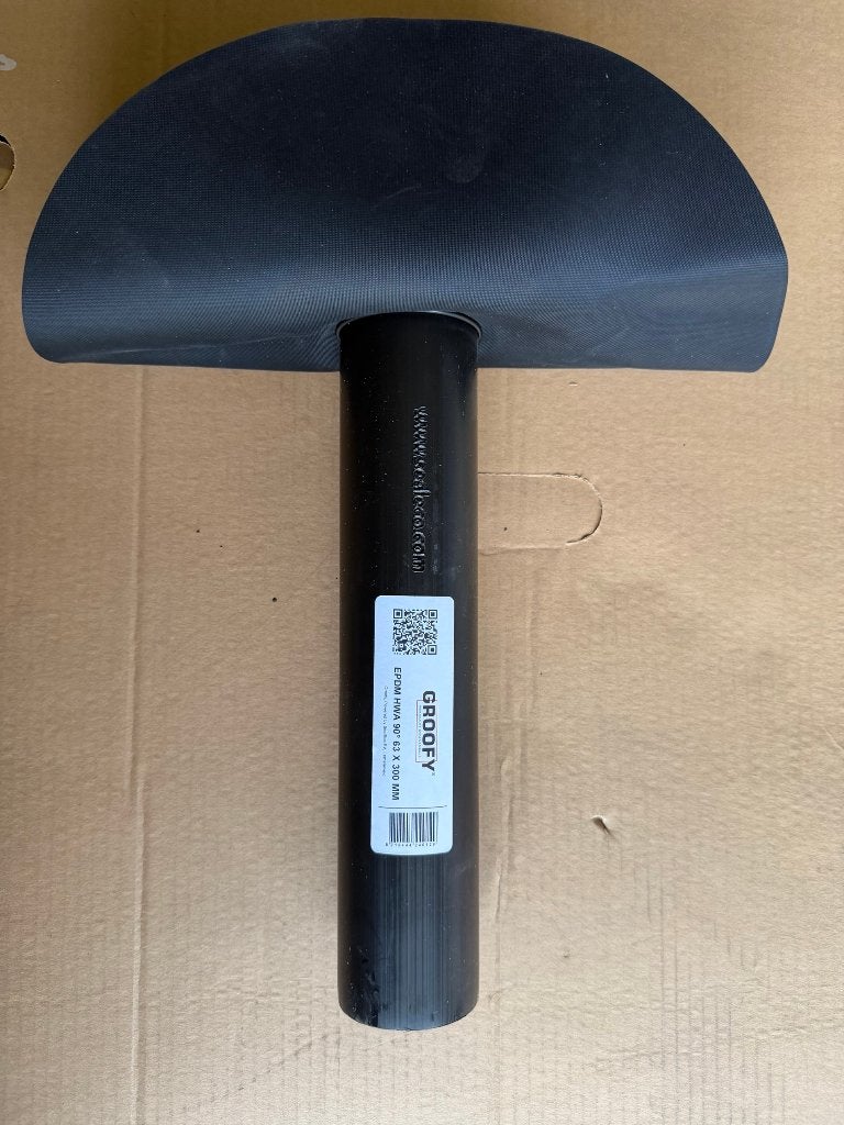 Groofy EPDM onderuitloop 90 graden rond 63 x 300 mm, Doe-het-zelf en Verbouw, Overige materialen, Zwart, Overige typen, Nieuw