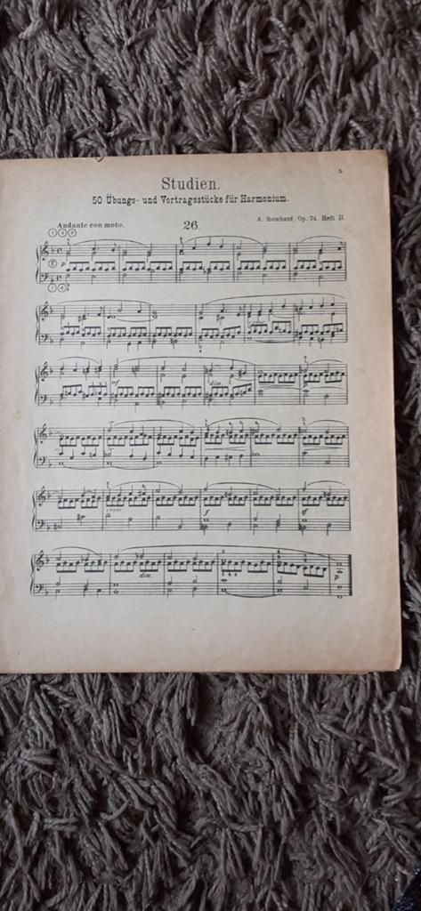 Oude bladmuziek: Studien voor Harmonium (A. Reinhard), Ophalen of Verzenden, Gebruikt, Les of Cursus, Klassiek