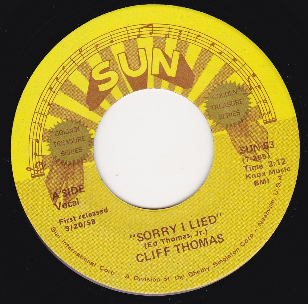 Cliff Thomas - Sorry I Lied 7", Cd's en Dvd's, Vinyl Singles, Ophalen of Verzenden, Zo goed als nieuw, 7 inch, Pop
