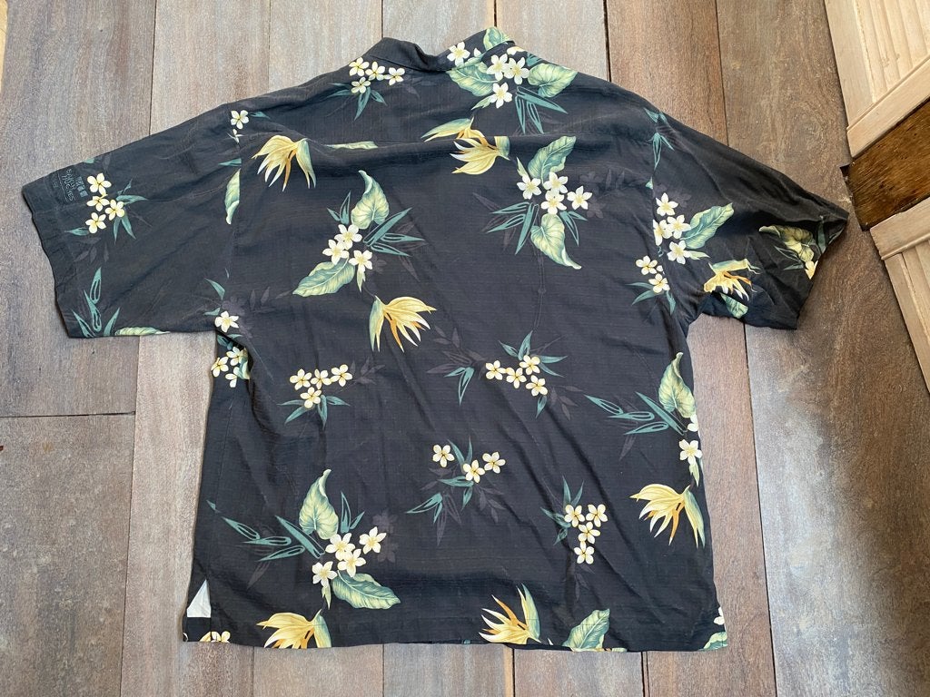 Eagle Dry Goods hemd XL 100% zijde blauw gele bloemen, Eagle Dry Goods, Gedragen, Halswijdte 43/44 (XL), Verzenden