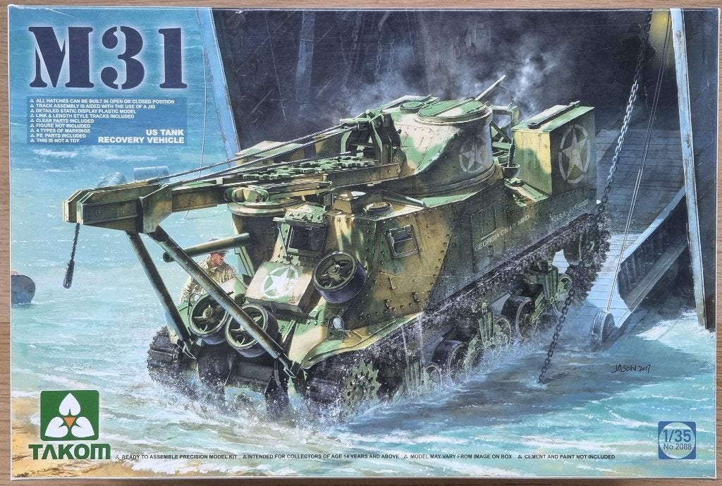 Takom 1:35 #2088 WWII U.S. M31 Tank Recovery Vehicle, Hobby en Vrije tijd, Overige merken, Tank, 1:32 tot 1:50, Nieuw