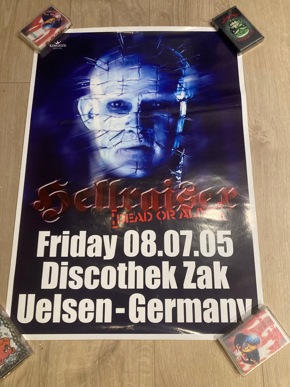 Poster Hellraiser Dead or Alive  -  Zak Hardcore Gabber, Ophalen of Verzenden, A1 t/m A3, Film en Tv, Rechthoekig Staand