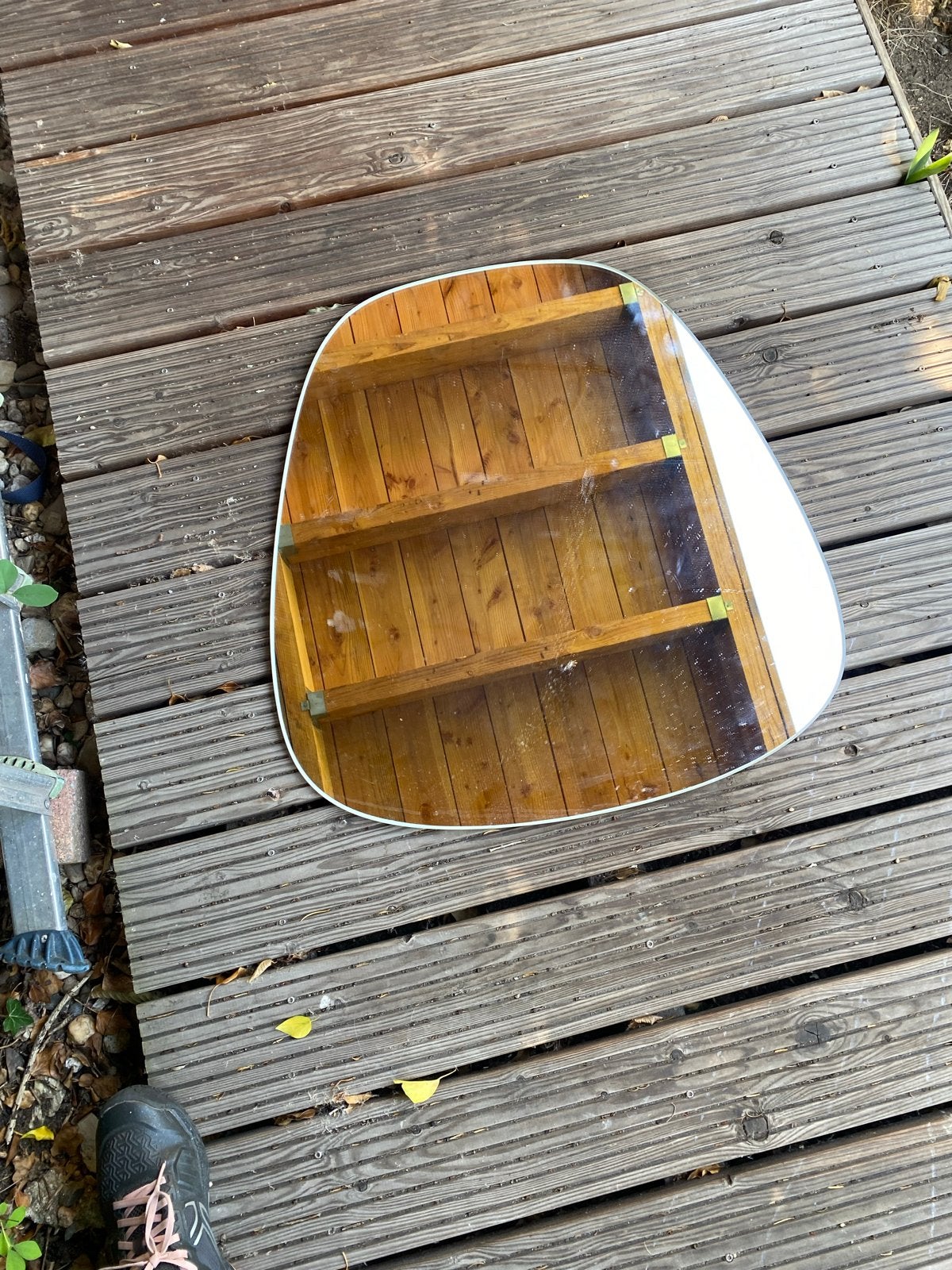 Ovale stevige spiegel - L 65,5 x B 61,5 cm. Moet weg, Ophalen, Zo goed als nieuw, Minder dan 100 cm, Ovaal